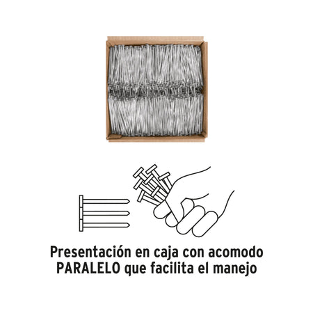 Kilo de clavos para concreto 2-1/2'galvanizado,caja de 25 kg