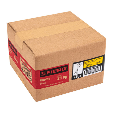 Kilo de clavos para concreto 2-1/2'galvanizado,caja de 25 kg