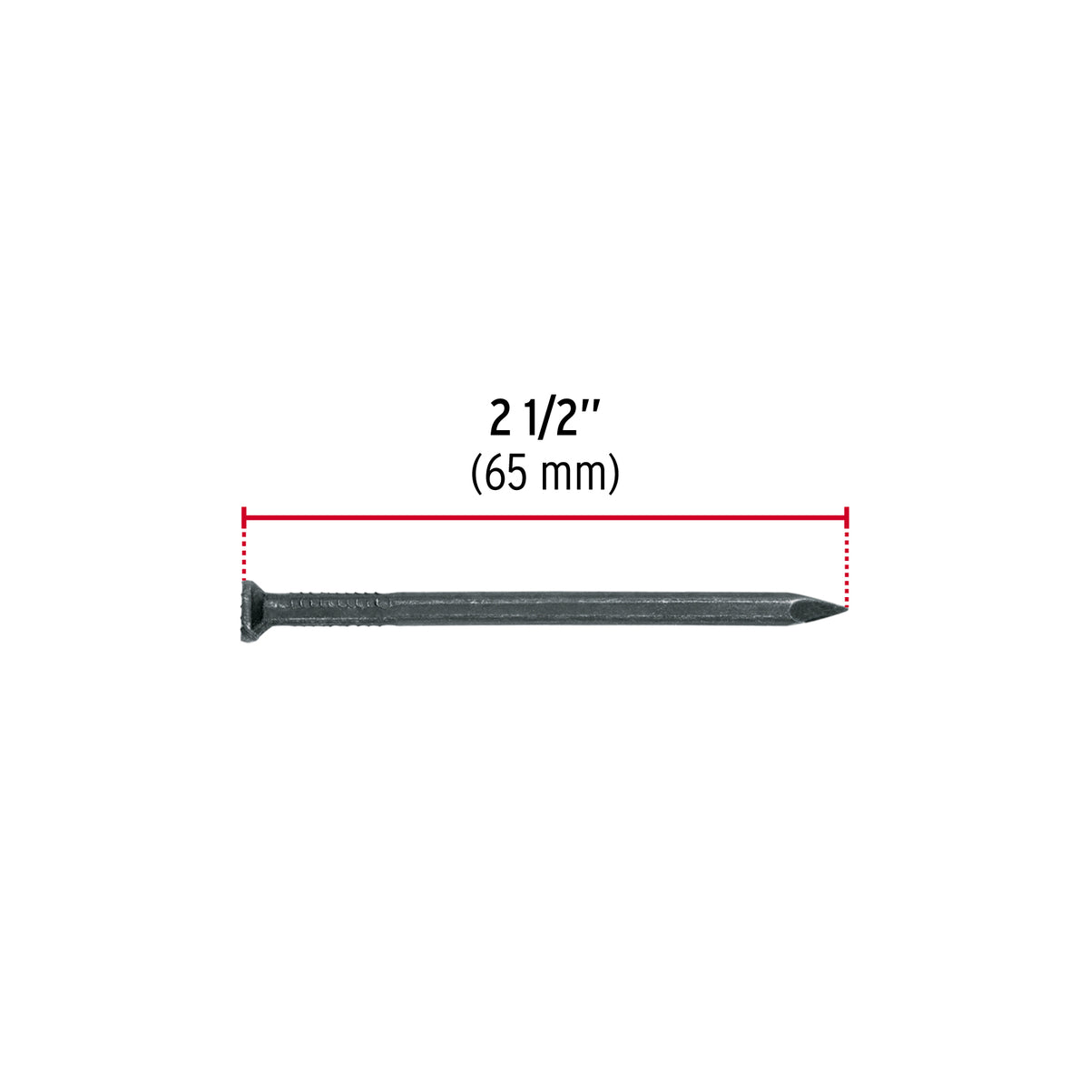 Kilo de clavos para concreto 2-1/2' negros, caja de 25 kg
