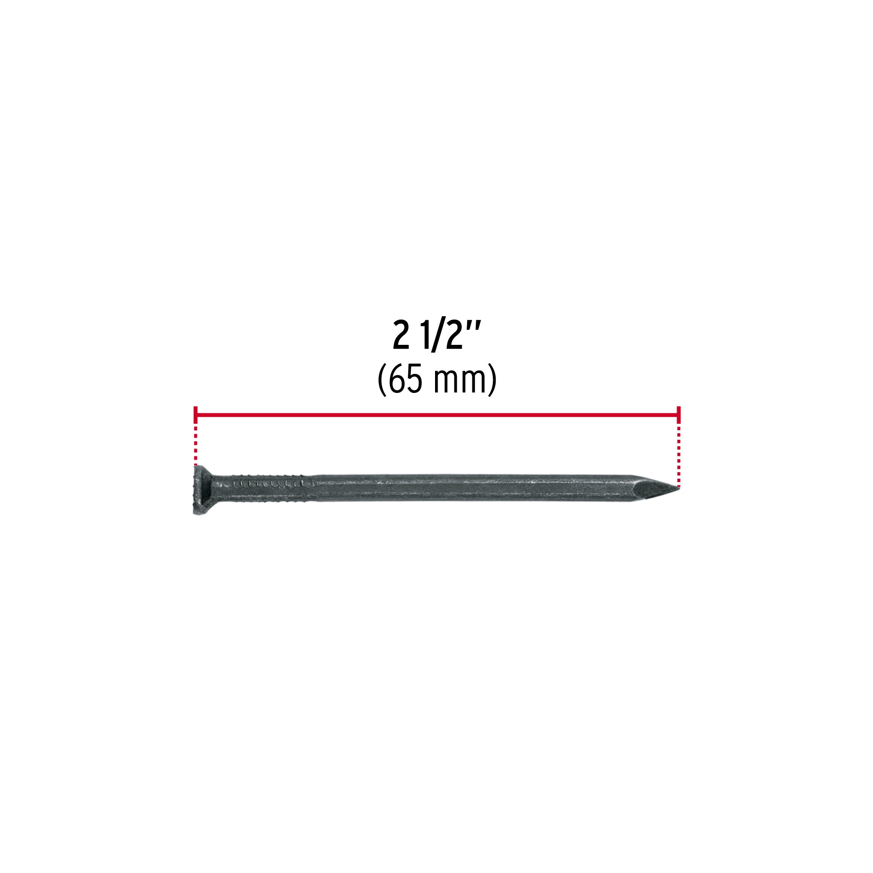 Kilo de clavos para concreto 2-1/2' negros, caja de 25 kg