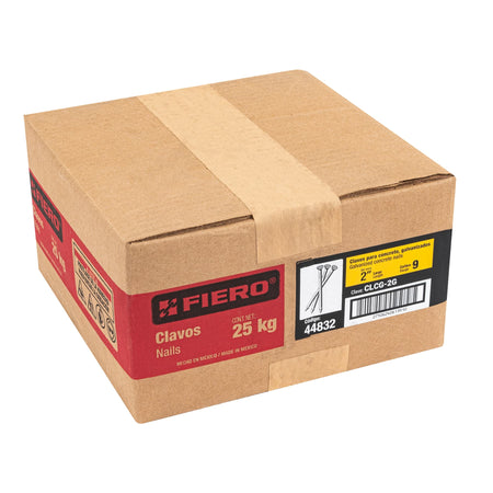 Kilo de clavos para concreto 2' galvanizado, caja de 25 kg