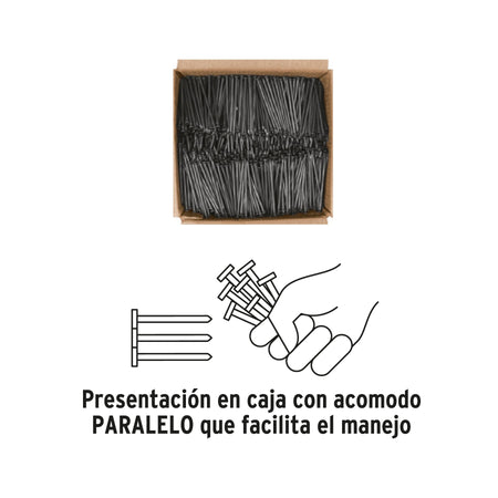 Kilo de clavos para concreto 3-1/2' negros, caja de 25 kg