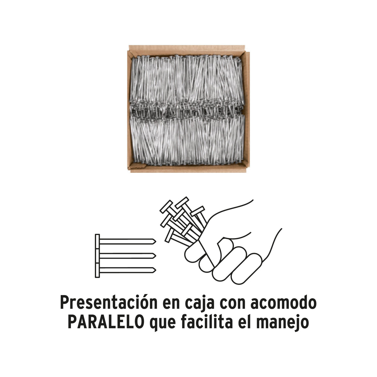Kilo de clavos para concreto 4' galvanizado, caja de 25 kg