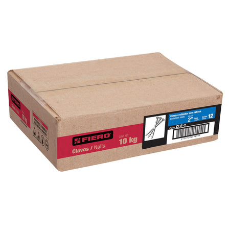 Kilo de clavo estándar 2' con cabeza en caja de 10 kg, FIERO