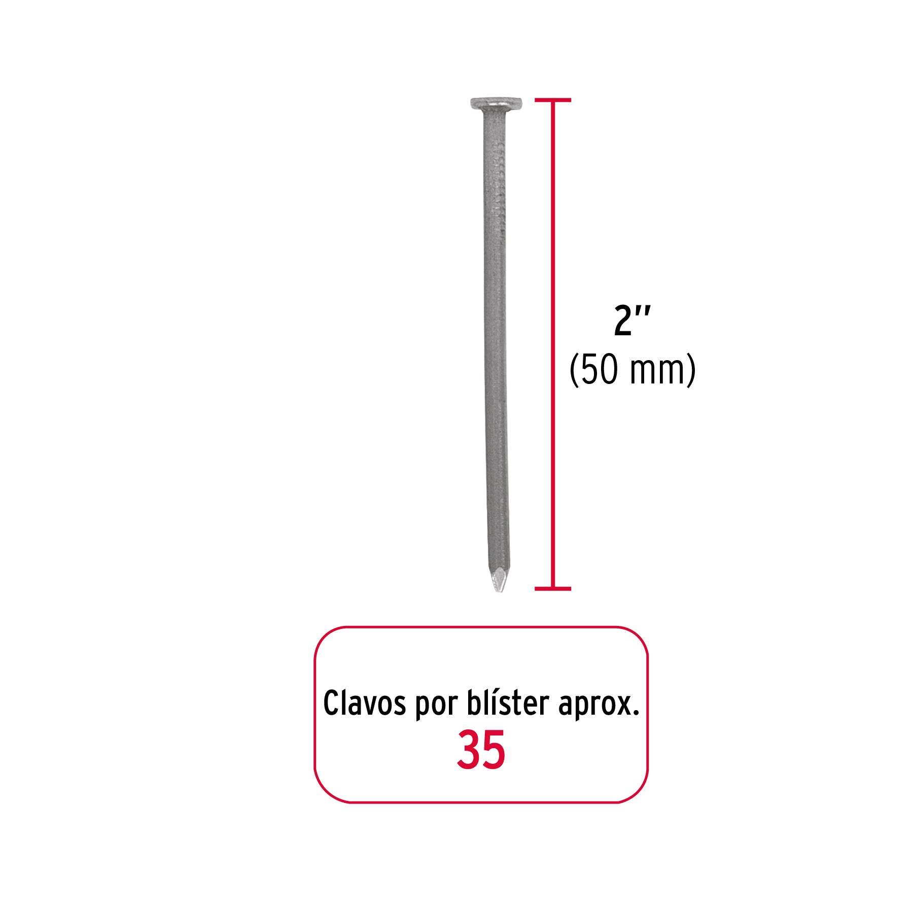 Blisterclavos estandar con cabeza FIERO 2"