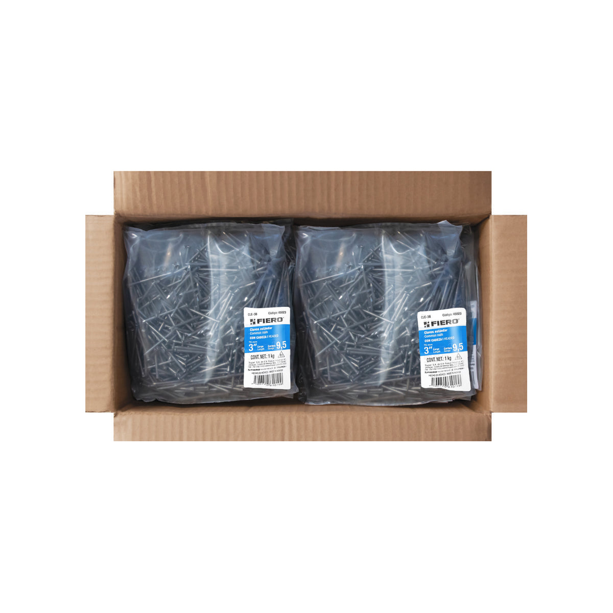 Bolsa con 1 kg de clavo estándar 3' con cabeza, FIERO
