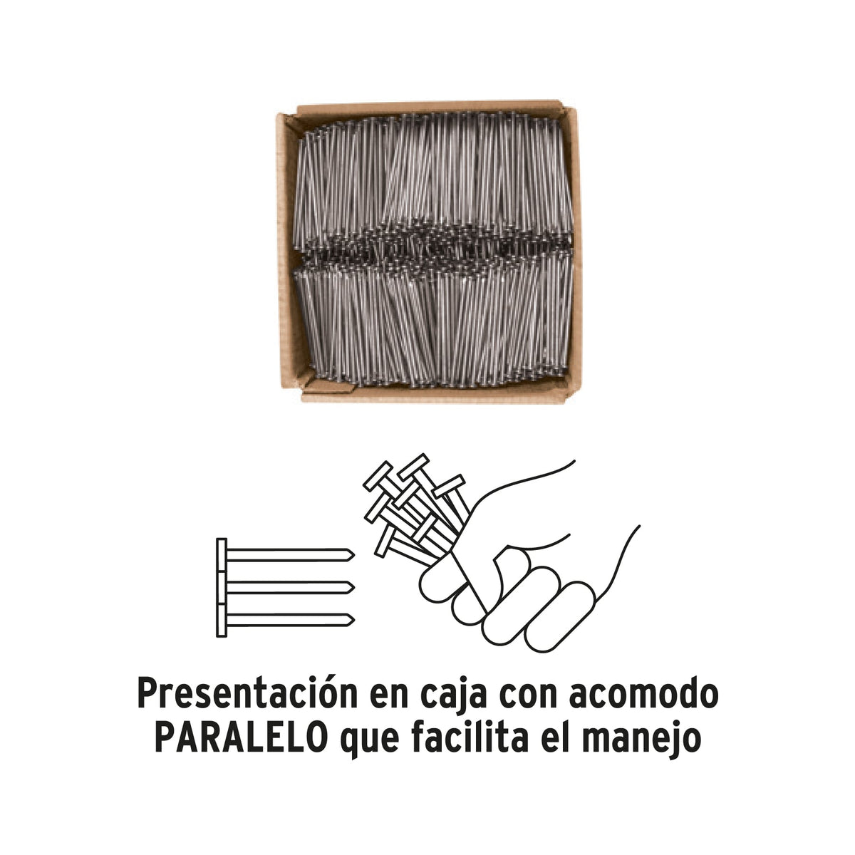 Kilo de clavo estándar 3' con cabeza en caja de 25 kg, FIERO
