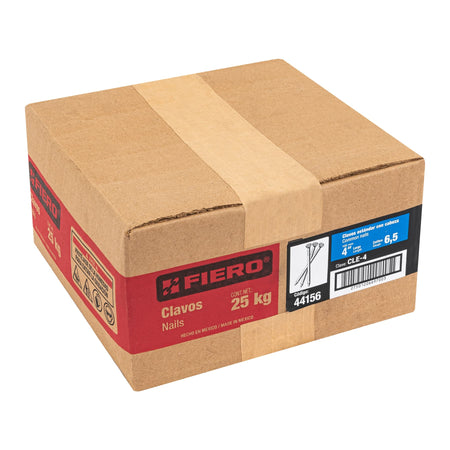 Kilo de clavo estándar 4' con cabeza en caja de 25 kg, FIERO
