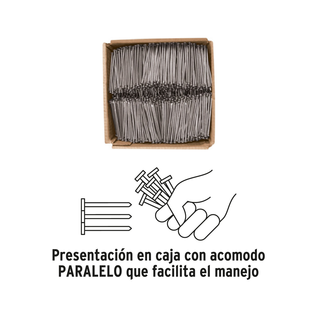 Kilo de clavo estándar 5' con cabeza en caja de 25 kg, FIERO