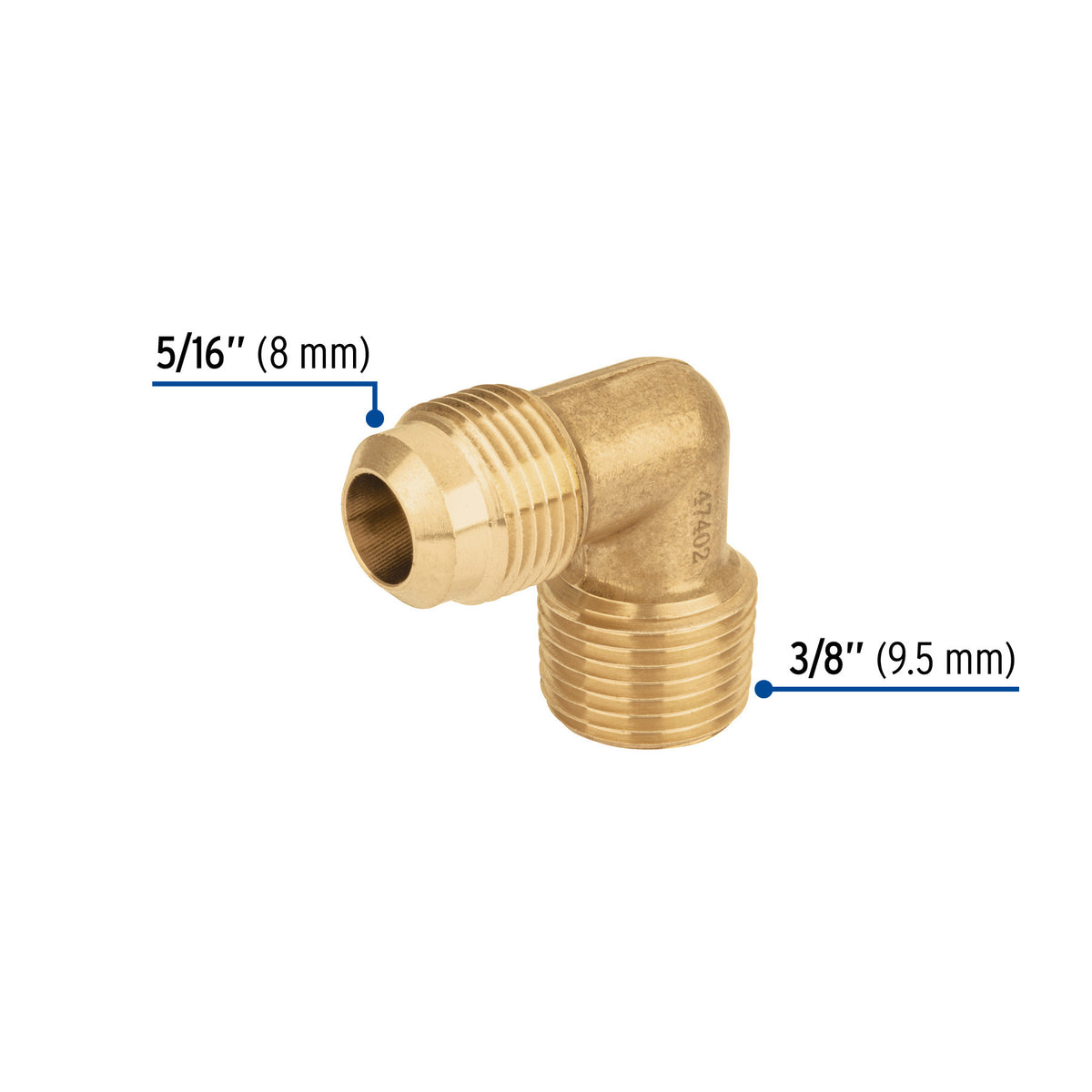 Codo terminal a 90° de laton 1/2 x 1/2" FOSET