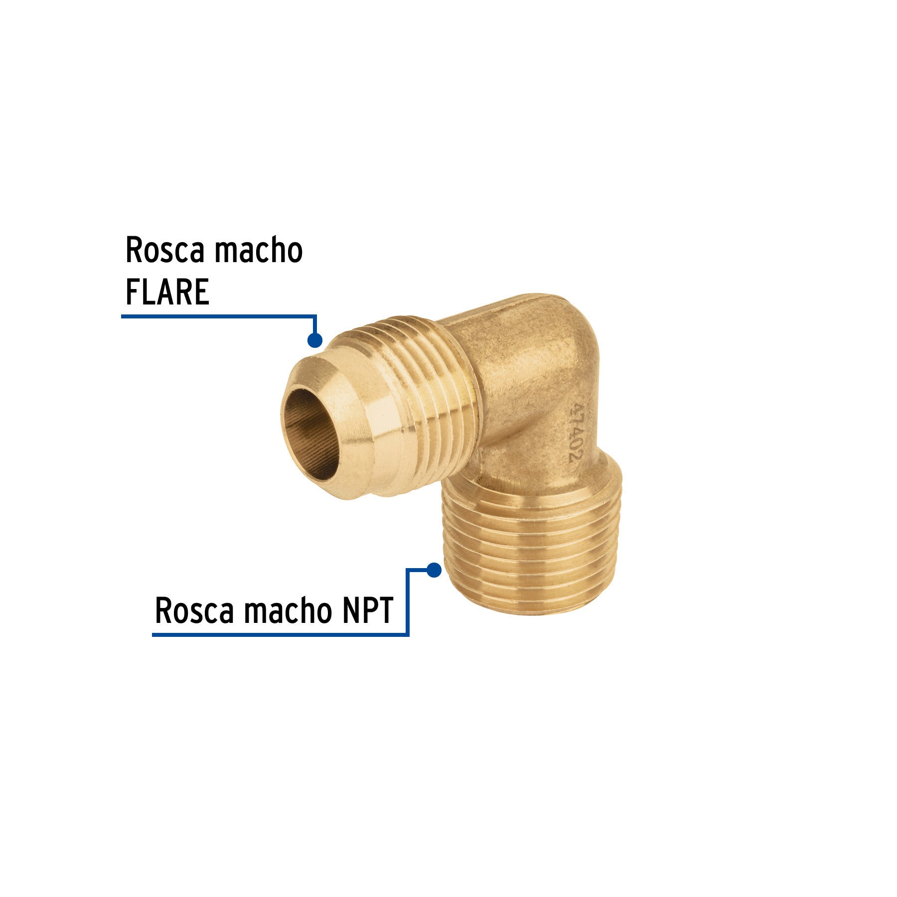 Codo terminal a 90° de laton 1/2 x 1/2" FOSET