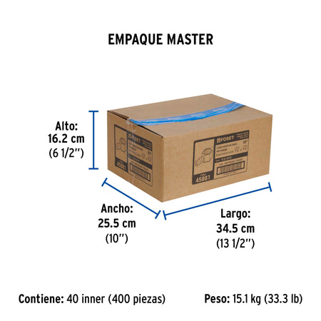 Codo estufa a 90° de laton con espiga de 3/8" FOSET