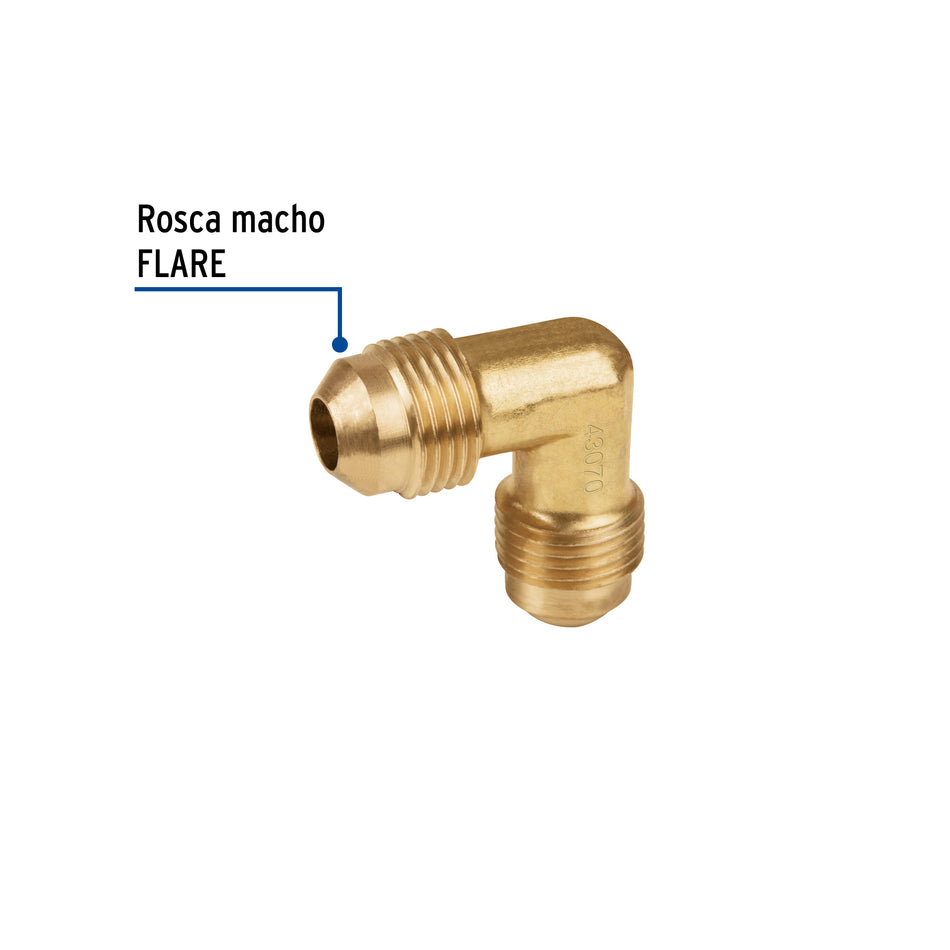 Codo union a 90° de laton de 3/8 x 3/8" FOSET
