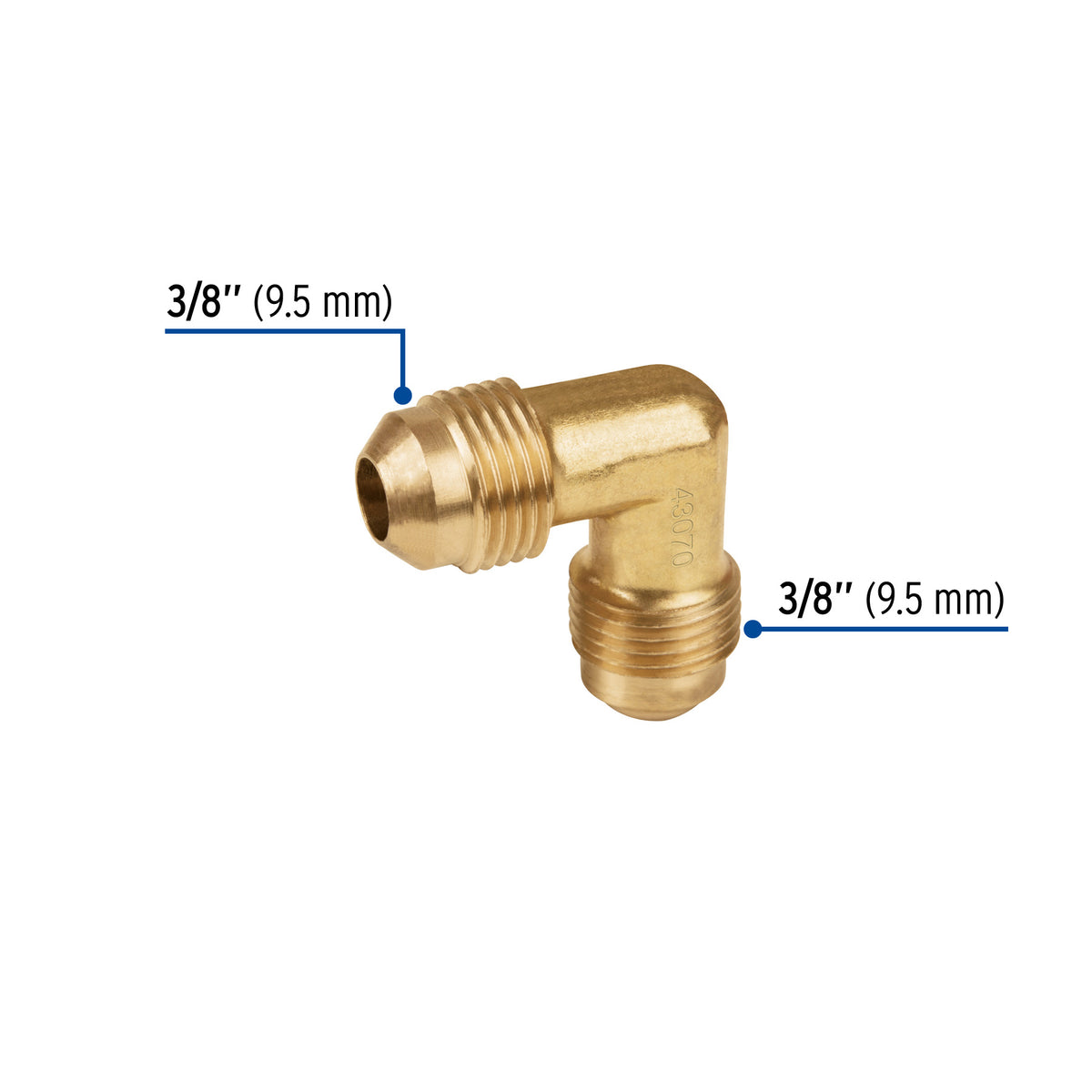 Codo union a 90° de laton de 3/8 x 3/8" FOSET