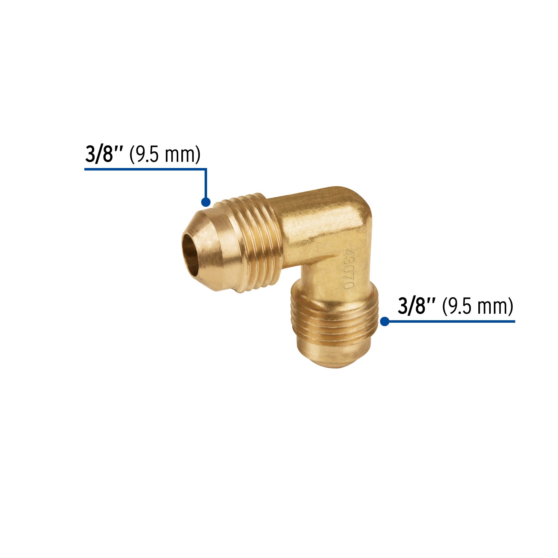 Codo union a 90° de laton de 3/8 x 3/8" FOSET