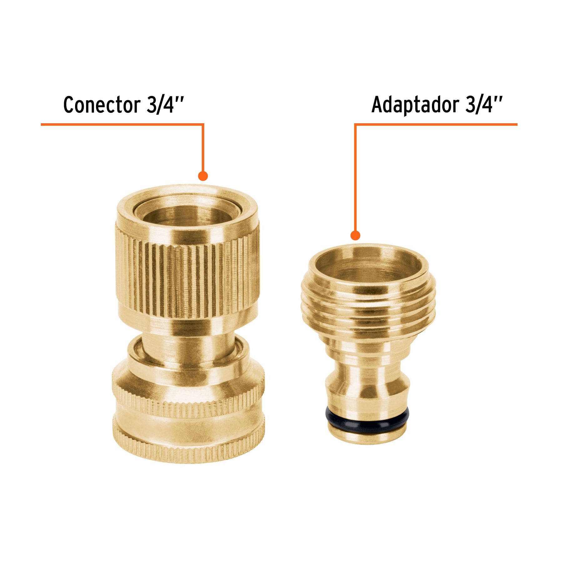 Conector 3/4" rapido de laton manguera-acc. sistema click