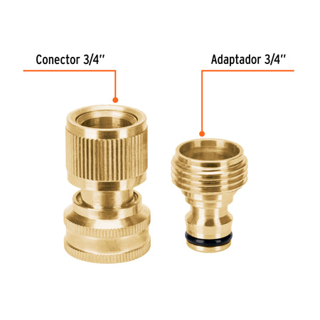 Conector 3/4" rapido de laton manguera-acc. sistema click