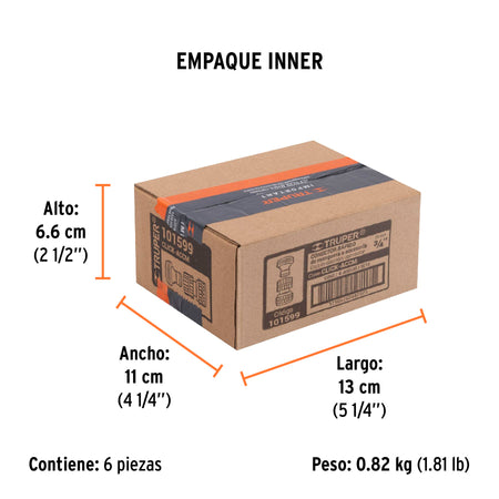 Conector 3/4" rapido de laton manguera-acc. sistema click
