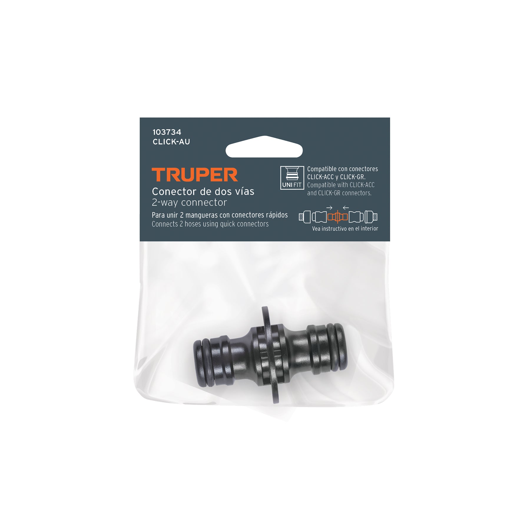 Adaptador union 3/4" rapido de ABS sistema click Truper