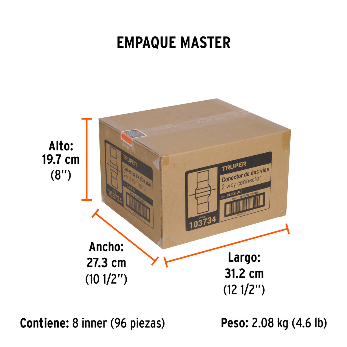 Adaptador union 3/4" rapido de ABS sistema click Truper
