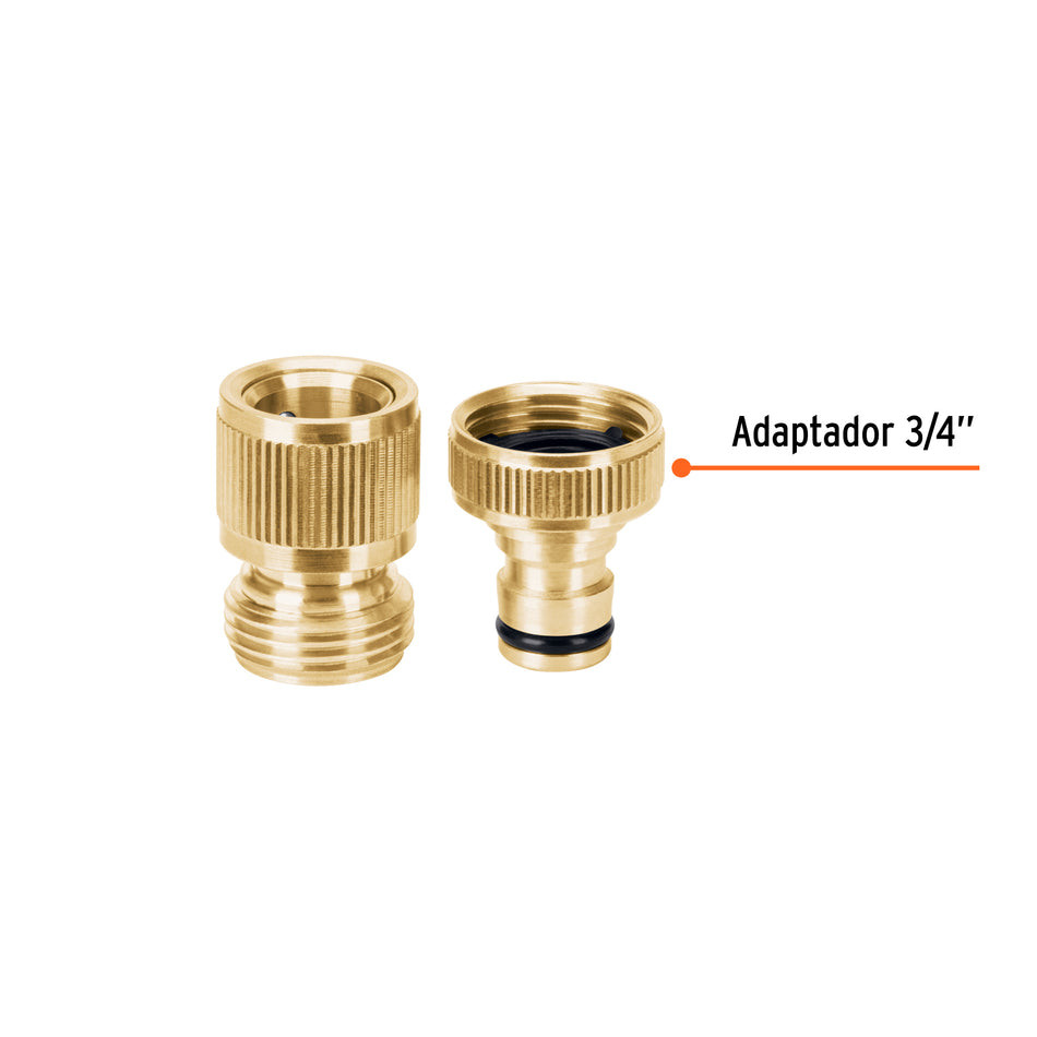 Conector 3/4" rapido de laton grifo-manguera sistema click