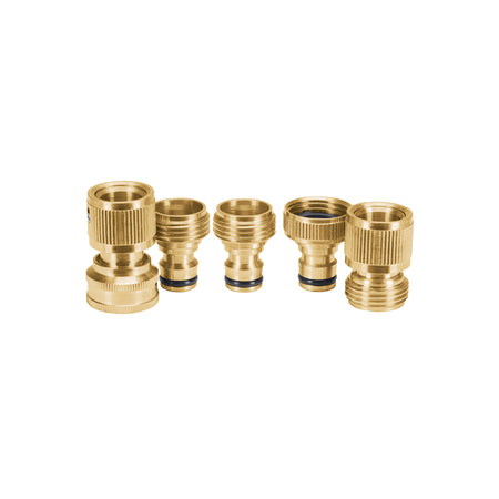 Juego de 5 conectores 3/4" rapidos de laton sistema click