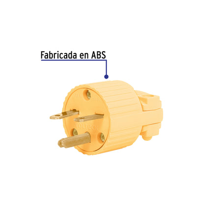 Clavija industrial plástica aterrizada cara de chino