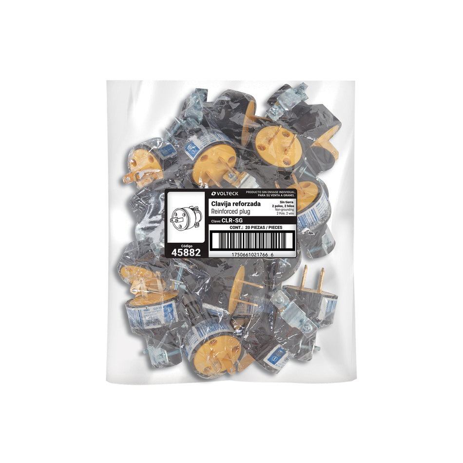 Clavija industrial reforzada, polarizada, a granel, VOLTECK