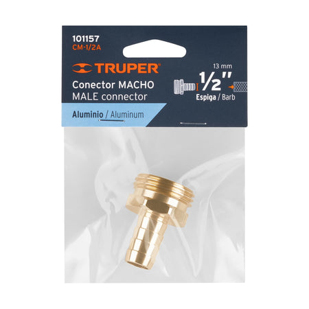 Conector 1/2" macho de aluminio Truper