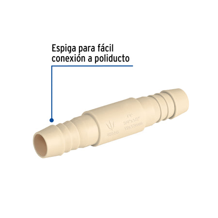 Cople reducido insercion de 3/4" x 1/2" de polipropileno