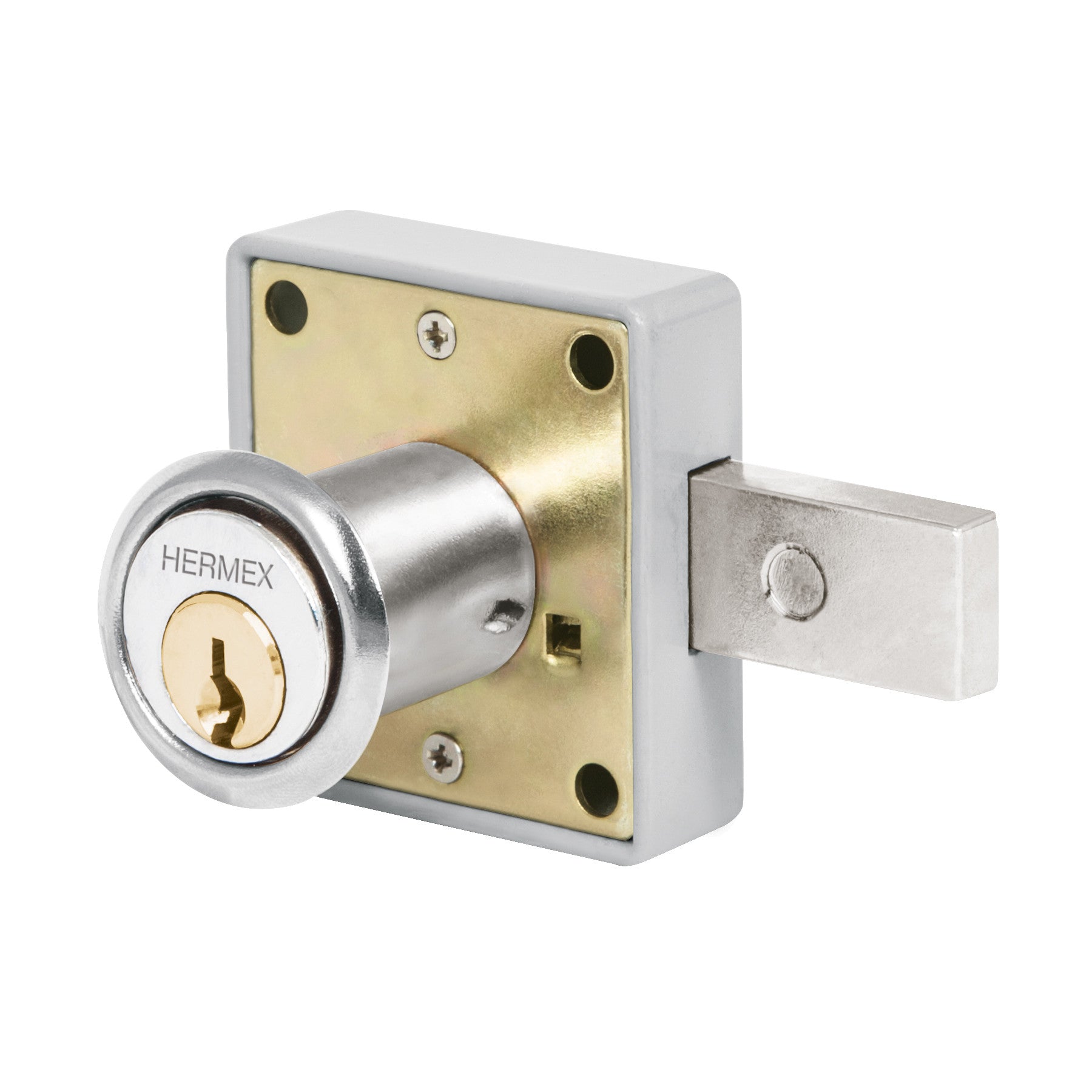 Cerradura para mueble, modelo 26, cromo, HERMEX