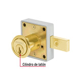 Cerradura para mueble, modelo 26, latón, HERMEX