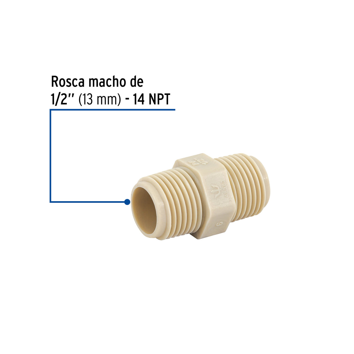 Niple corrido de polipropileno FOSET 1/2"