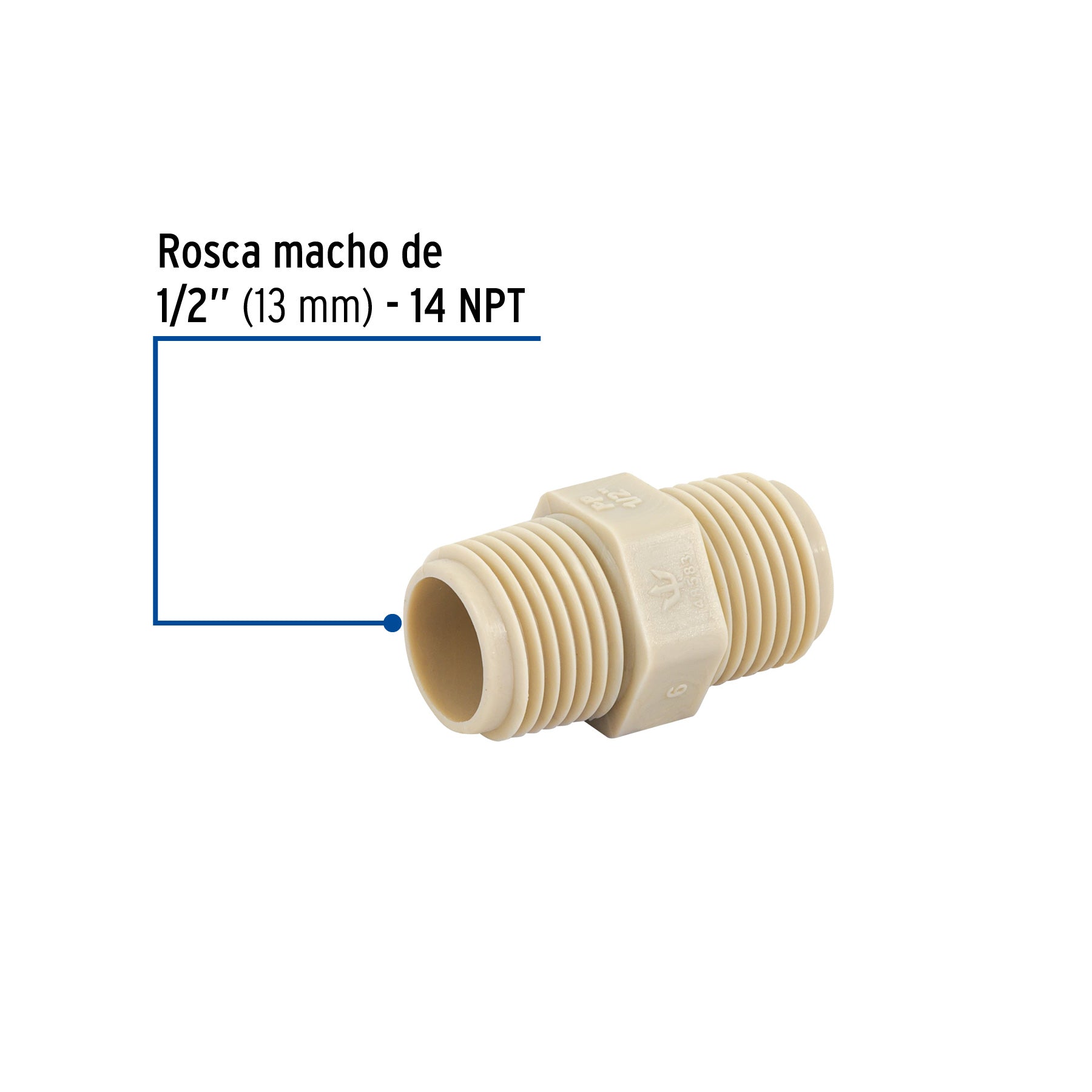 Niple corrido de polipropileno FOSET 1/2"