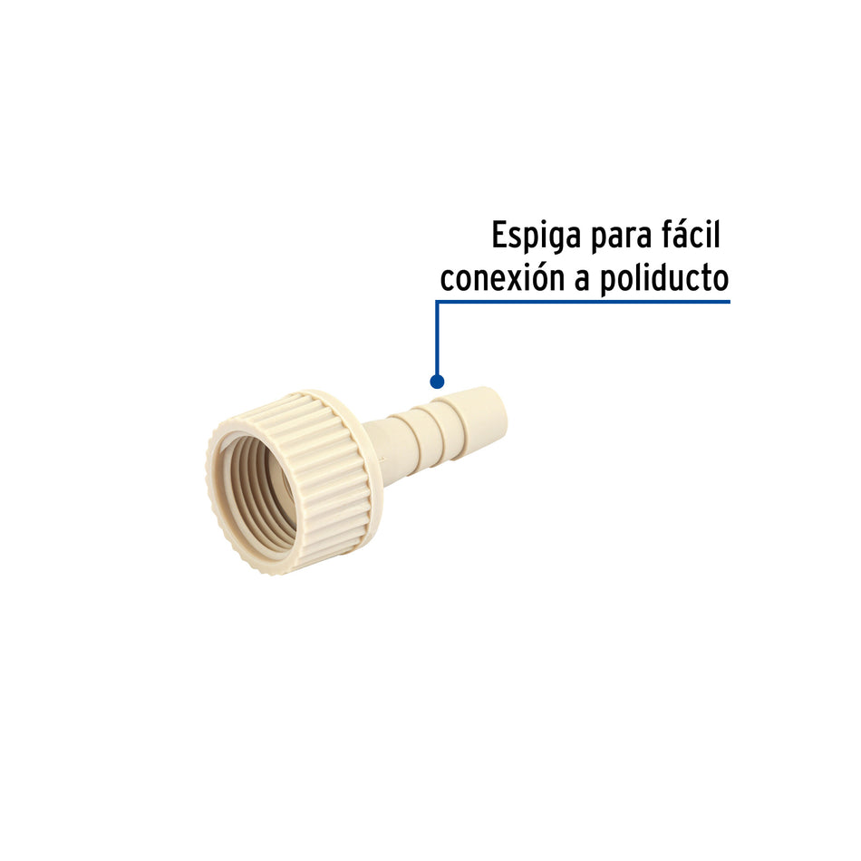 Adaptador hembra movible de polipropileno 3/4' x 3/8', FOSET