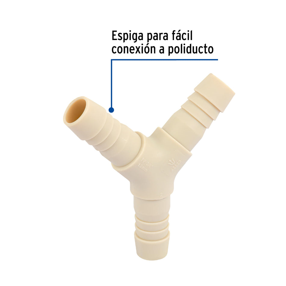 Yee insercion de polipropileno FOSET 3/4"