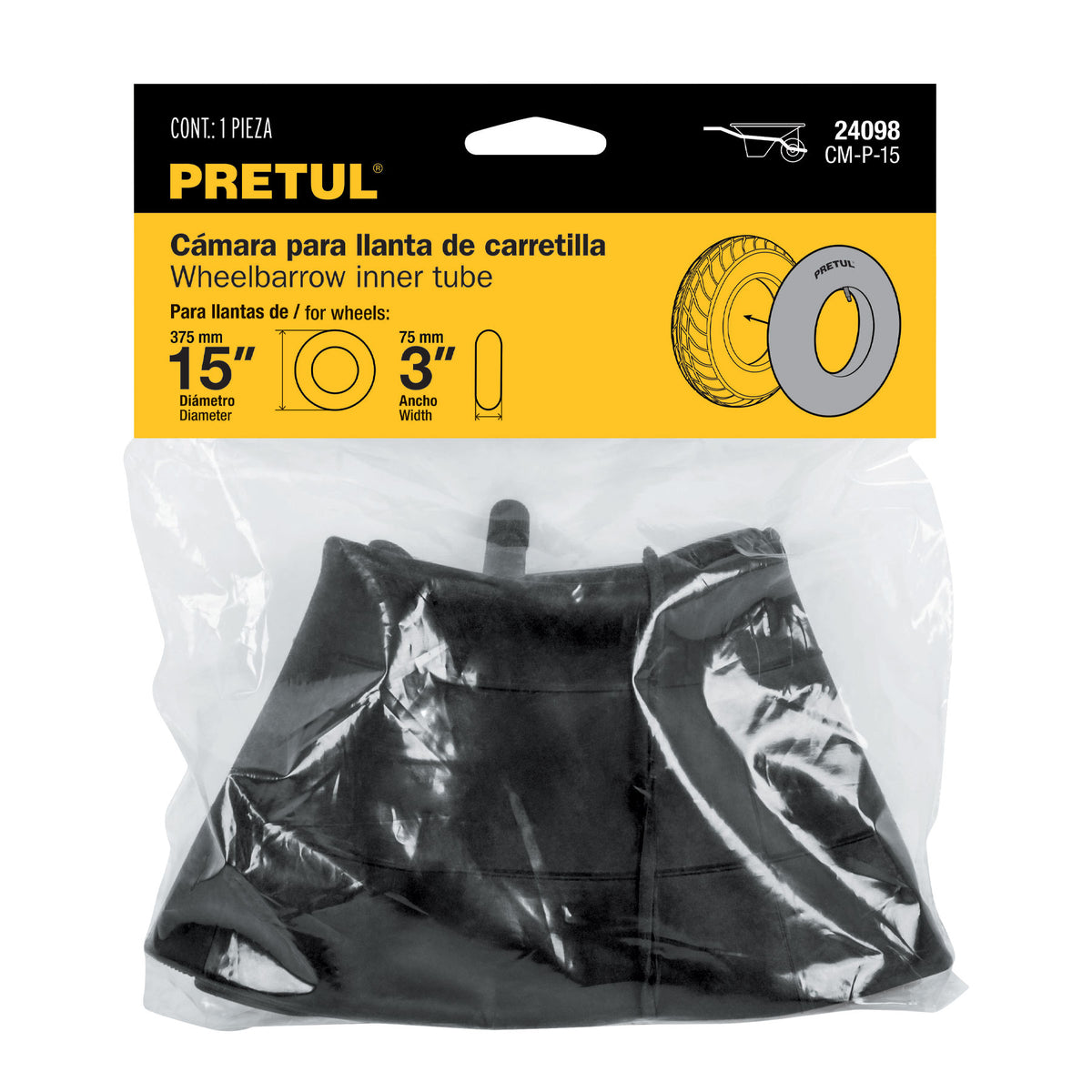 Cámara para llanta de 14' y 16', para carretilla PRETUL