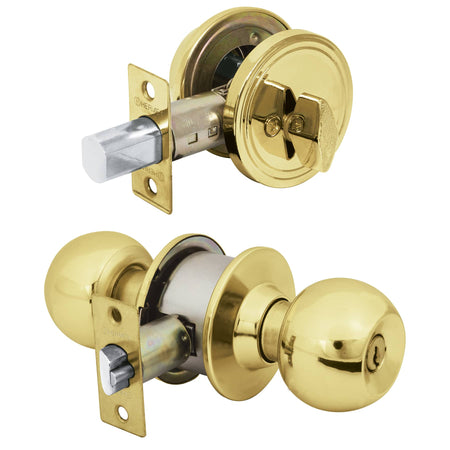 Combo cerraduras llave-mariposa L.brillante HERMEX BASIC