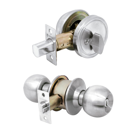 Combo cerraduras llave-mariposa HERMEX BASIC cromo