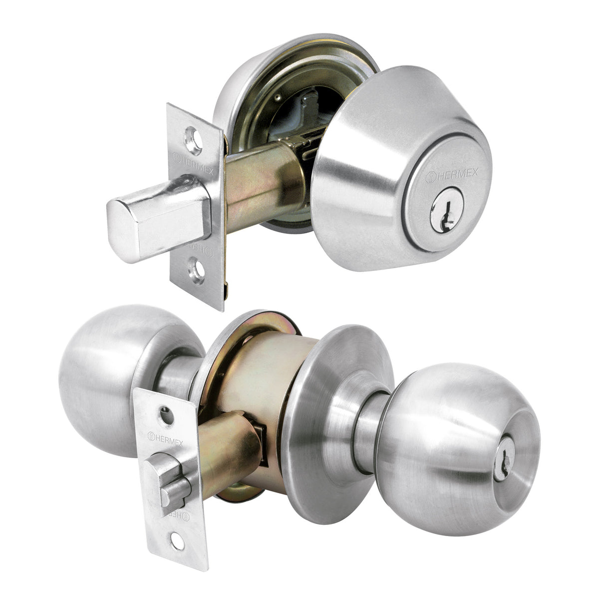 Combo cerraduras llave-llave HERMEX BASIC cromo
