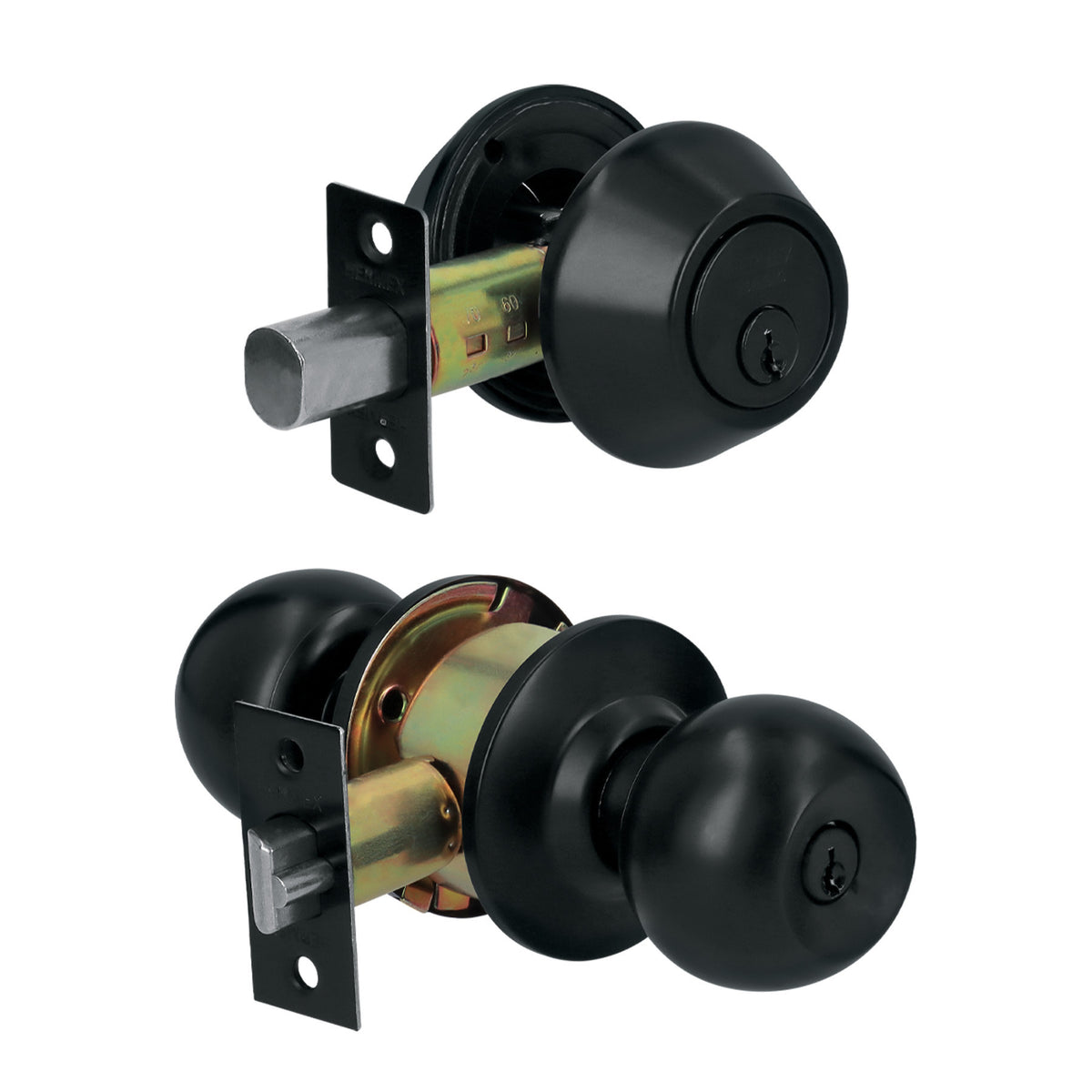 Combo cerraduras llave-llave HERMEX BASIC negro