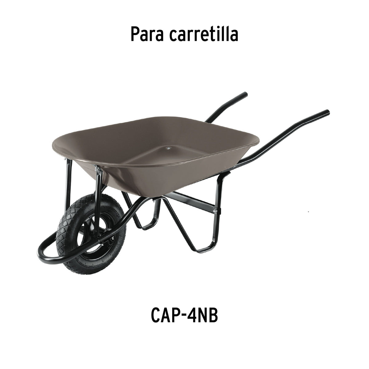 Carretilla 4 ft3, gris, neumática, bastidor tubular, PRETUL