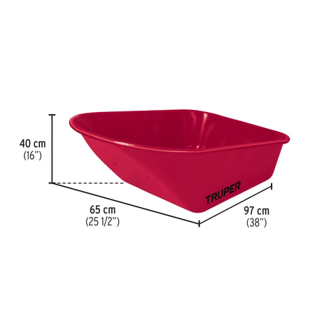 Carretilla 6 ft3 Imponchable, bastidor tubular, Truper