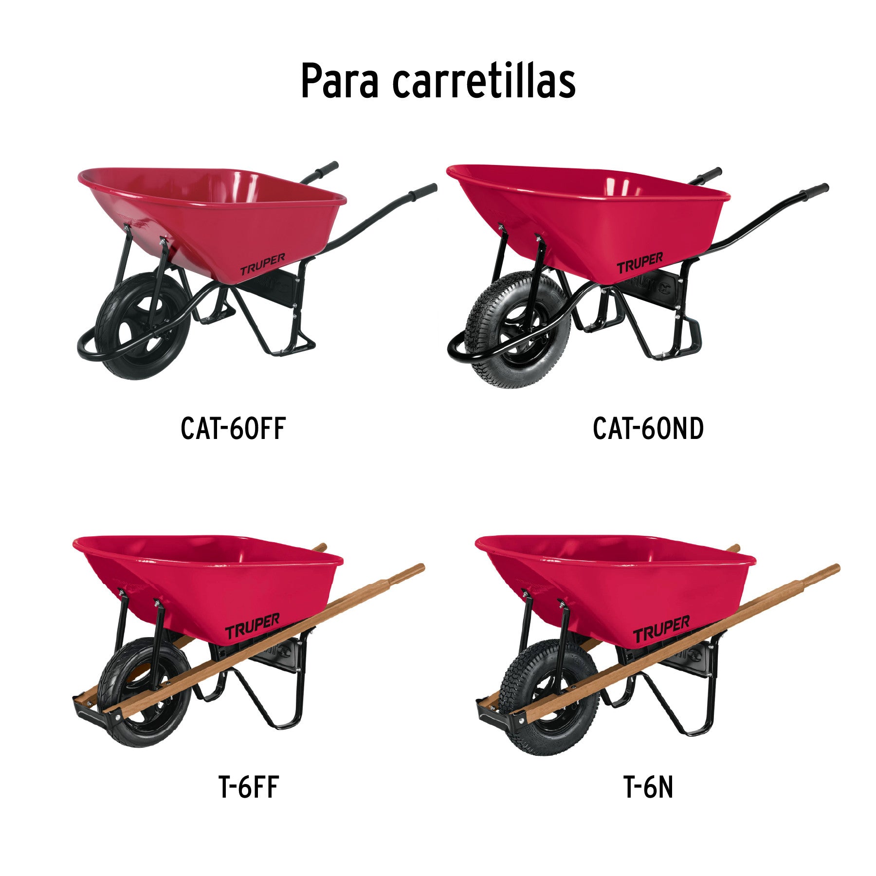 Carretilla 6 ft3 Imponchable, bastidor tubular, Truper