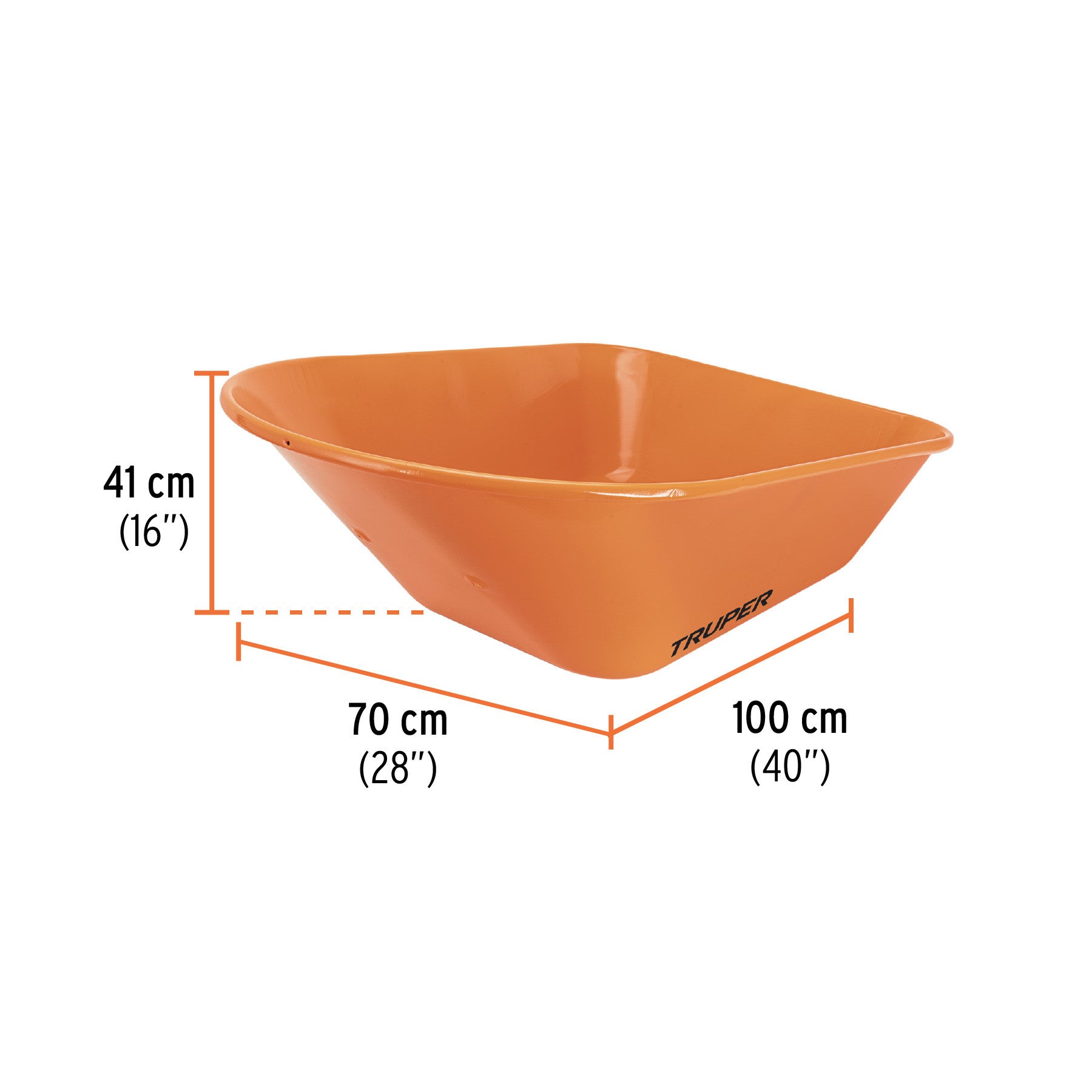 Carretilla 8 ft3 Imponchable, bastidor tubular, Truper