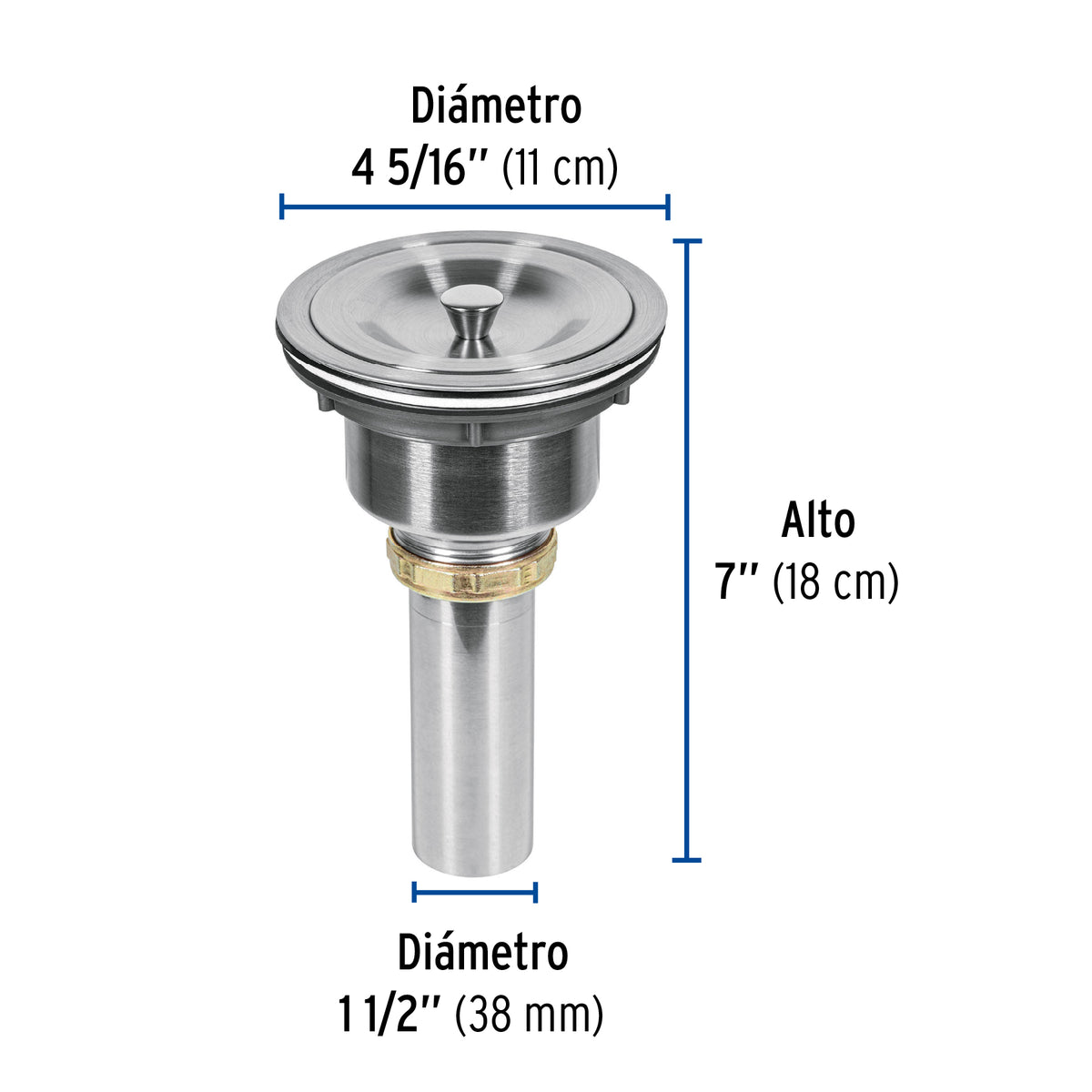 Contracanasta 3-1/2" inox cuerpo profundocon tapa RIVIERA