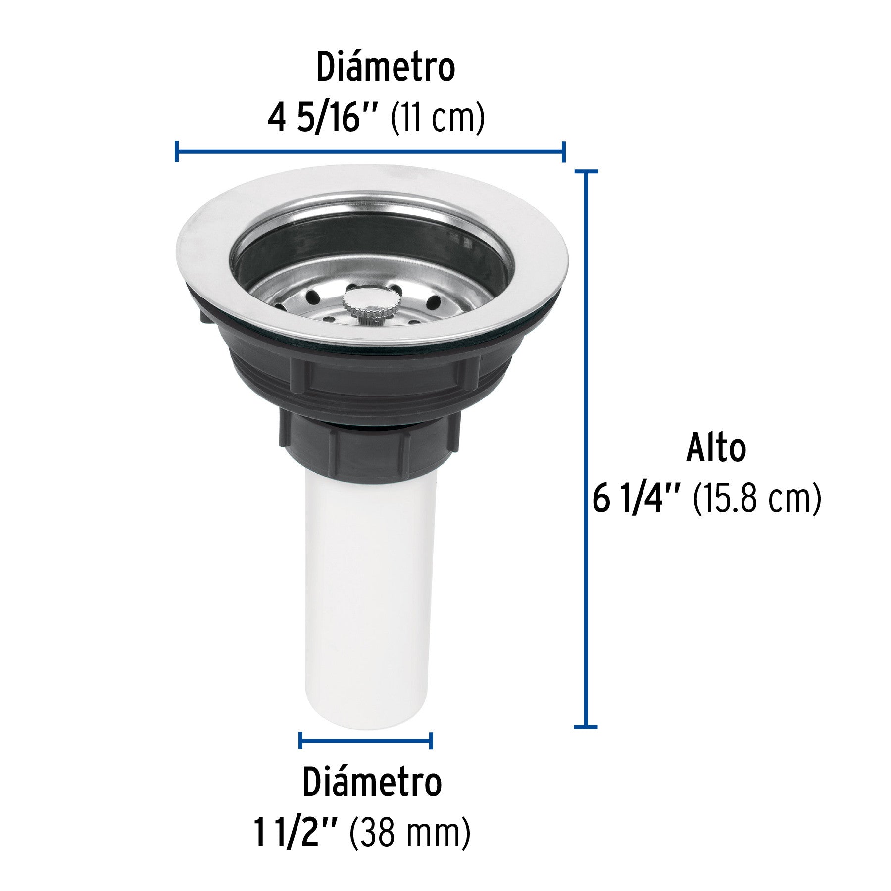 Contracanasta 3-1/2" inox tubo plastico FOSET