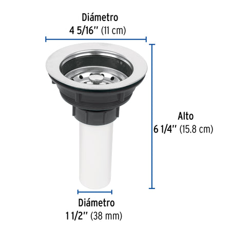 Contracanasta 3-1/2" inox tubo plastico FOSET