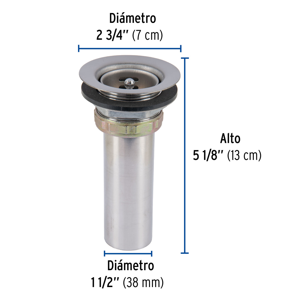 Contracanasta 2-1/2" inox tipo bar FOSET