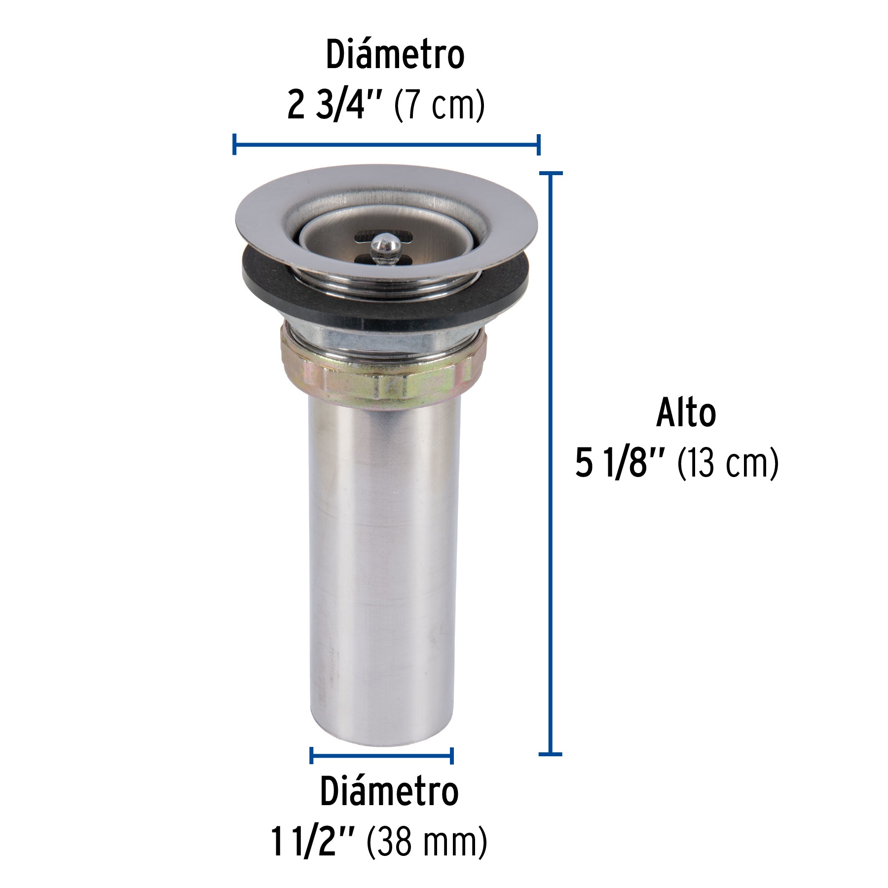 Contracanasta 2-1/2" inox tipo bar FOSET